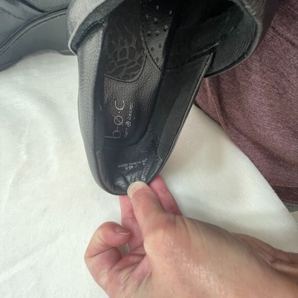 Born B.O.C Black Leather Slip-On Clogs Size 9 - Picture 9 of 12